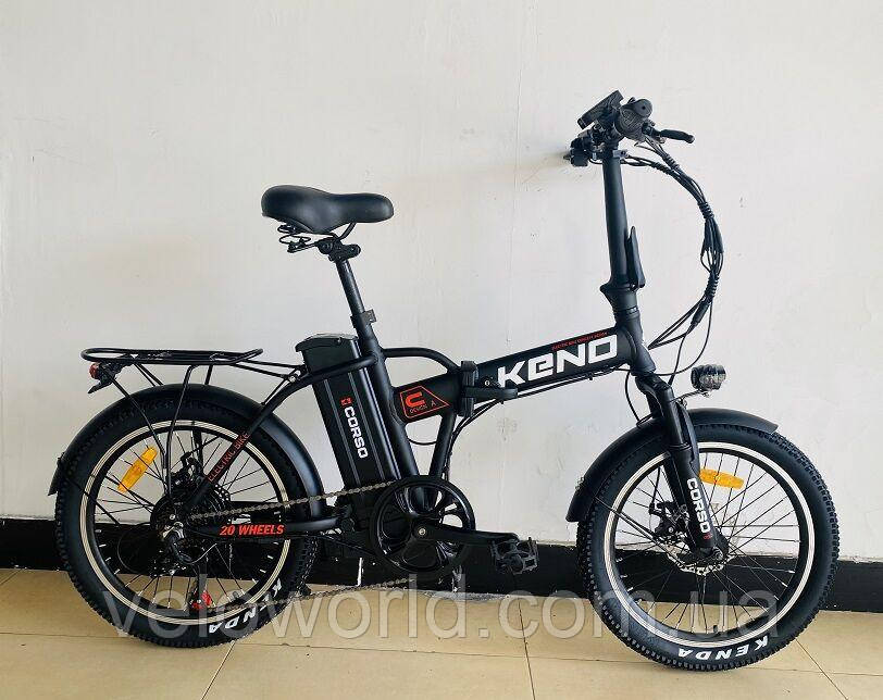 Електровелоспед складаний Corso Keno 350W/36V/10AH, знімна батарея, дискові гальма, 7 швидкостей, зібраний на 75% у коробці