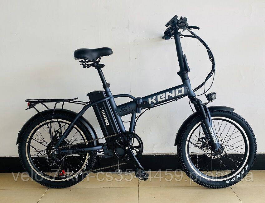 Електровелоспед складаний Corso Keno 350W/36V/10AH, знімна батарея, дискові гальма, 7 швидкостей, зібраний на 75% у коробці