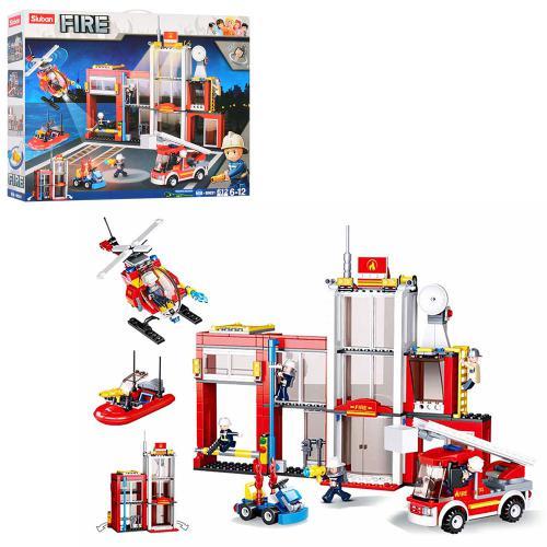 Конструктор "SLUBAN" "Пожежна частина", транспорт, фігурки, 612 дет., в кор. 48*38*8см (8шт), фото 1