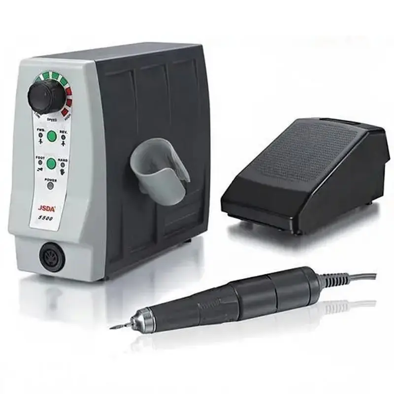 Фрезер для манікюру та педикюру JD-5500 (85W, 35 000 об/хв, педаль, насадки, Оригінал)