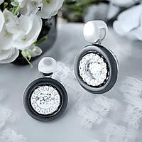 Срібна жіноча підвіска з керамікою та кубічним цирконієм Італія