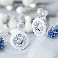 Срібна жіноча підвіска з керамікою та кубічним цирконієм Італія