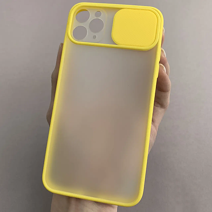 Чохол для Apple iPhone 11 Pro Max матовий із закритою камерою чохол на телефон айфон 11 про макс жовтий cur, фото 1