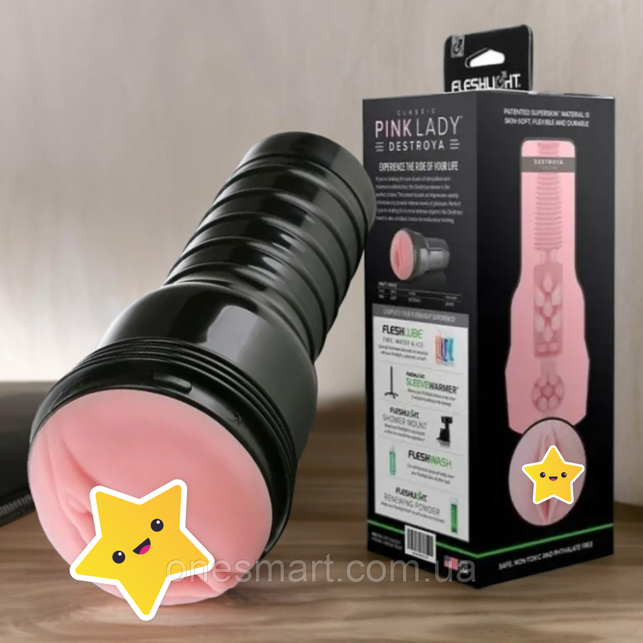 Мастурбатор вагіна в колбі з кібершкіри "Pink Lady Destroya" FleshLight, фото 1