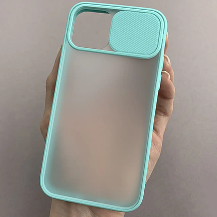 Чохол для Apple iPhone 11 Pro матовий із шторкою для камери чохол на айфон 11 про бірюзовий cur, фото 1