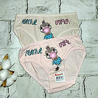 Дитячі трусики для дівчинки набір 2 шт бавовняні труси дівчинці Donella 6-7 років Страус 4171EU