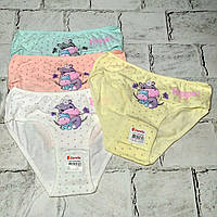 Дитячі трусики для дівчинки набір 4 шт бавовняні труси дівчинці Donella 146-152 см 10-11 років Бегемот 41ECOMIX-02