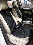 Накидки на сидіння з Алькантари Чорні — сіра нитка — на передні сидіння, фото 2