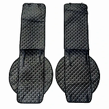 Накидки на сидіння з Алькантари PREMIUM Чорні — синя нитка — повний комплект ОРІГІНАЛ ПОЛЬША, фото 6