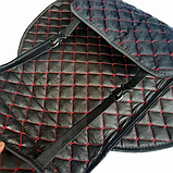 Накидки на сидіння з Алькантари Чорні — червона нитка — на передні сидіння, фото 4