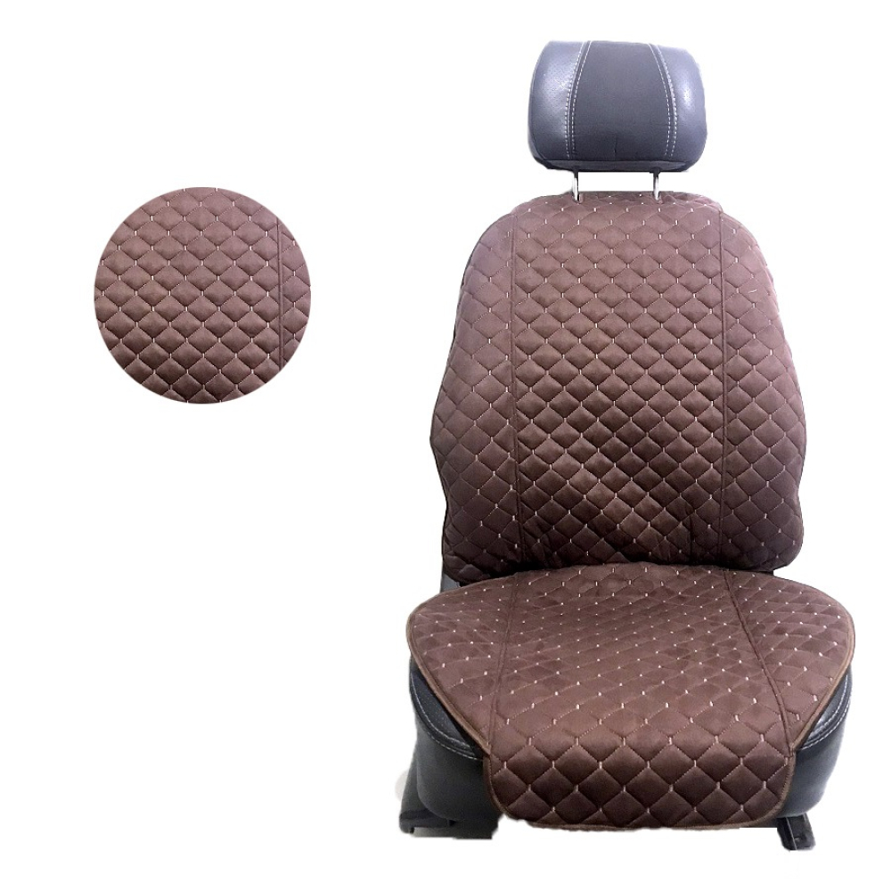 Накидки на сидіння з Алькантари Tuning Коричневі — повний комплект, фото 1