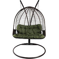 Кресло-кокон подвійне Home Rest Everest коричневий/Олива грін (23090)