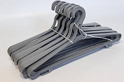 Вішалки плечики тремпеля посилені з міцного пластику 10 шт сірі