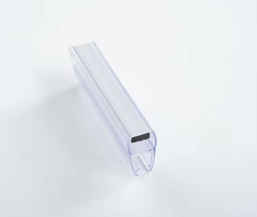 Ущільнювач для душової кабіни, гідробоксу UM-02(4-5 mm) магнітний стик на двері з товщиною скла 4-5 мм.