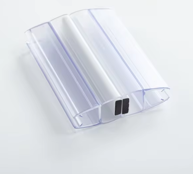 Ущільнювач для душових кабін, гідромасажних боксів UM-02(4-5 mm) магнітний стик із кутом сходження 180 градусів.