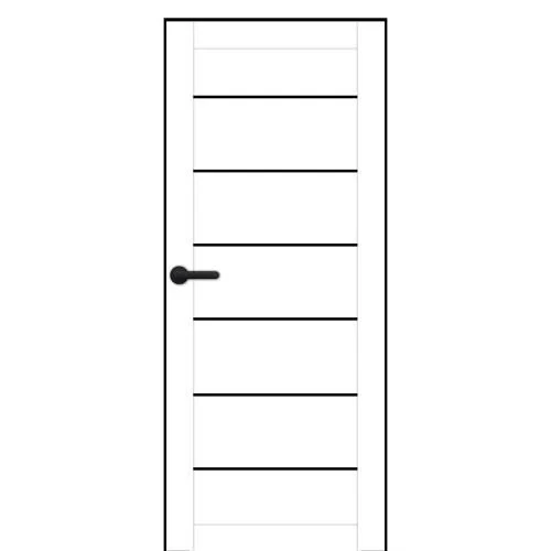 Полотно дверне PL-PP-02 скло чорне 2000х700 мм Беллісіма вайт, фото 1