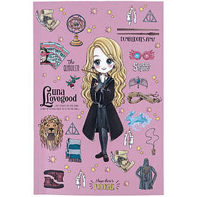 Блокнот Kite Harry Potter А5, 64 аркуші, нелінований, сині аркуші, клеєний Гарі Потер