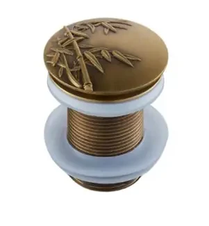 Пробка - сифон Click Clack c орнаментом антична латунь, донний клапан