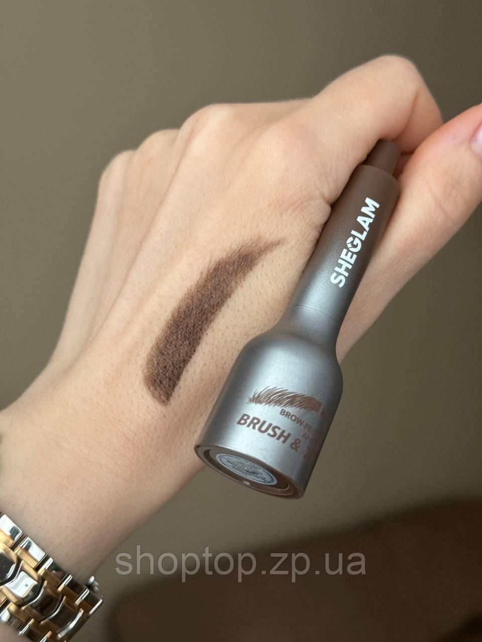 Помадка для брів Sheglam Brow-Fection Angled Brush and Dip -  Taup, фото 1