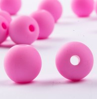Намистини акрилові  матові  Ball, 10 мм, 500 грам,   , E16-яскраво-рожевий