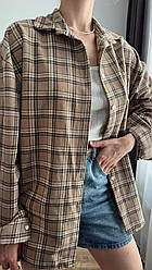 Молодіжна сорочка в клітинку вільного фасону (р. 42-46) 6BL1067