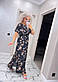 Довге плаття у квітковий принт з поясом на талії та коротким рукавом (р. 42-54) 7PL5750, фото 10