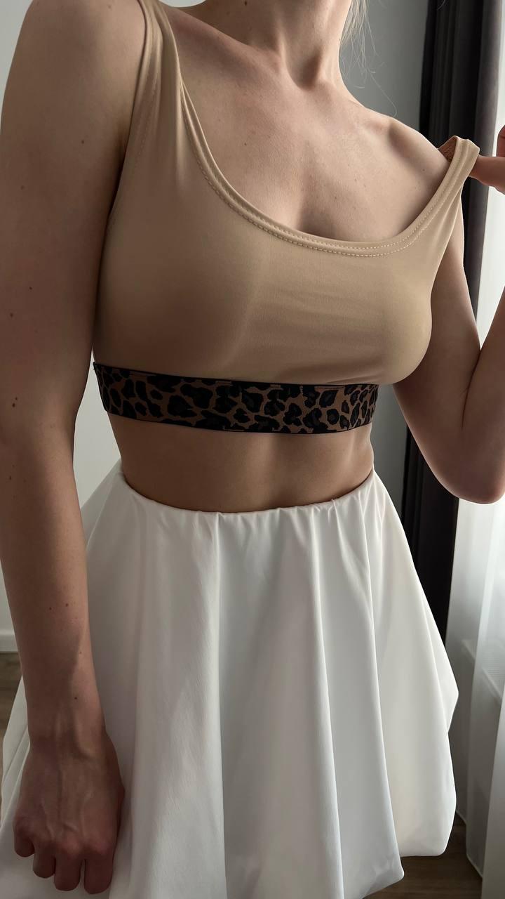 Базовий топ у спортивному стилі без рукавів із резинкою під грудьми (р. 42-46) 31FU1260, фото 1