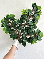 Штучна гілка фікуса Бенджаміна на коричневому стебелі (паковання 12 штук, латекс), фото 7