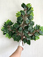 Штучна гілка фікуса Бенджаміна на коричневому стебелі (паковання 12 штук, латекс), фото 4