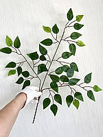 Штучна гілка фікуса Бенджаміна на коричневому стебелі (паковання 12 штук, латекс), фото 8