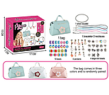 Набір прикрас 762-34 пандора намистини, підвіски, сумочка, основи для браслетів, в коробці, фото 4