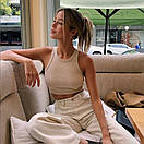 Жіночий кроп топ із трикотажу рубчик без рукавів (р. 42-46) 31ma1257, фото 4