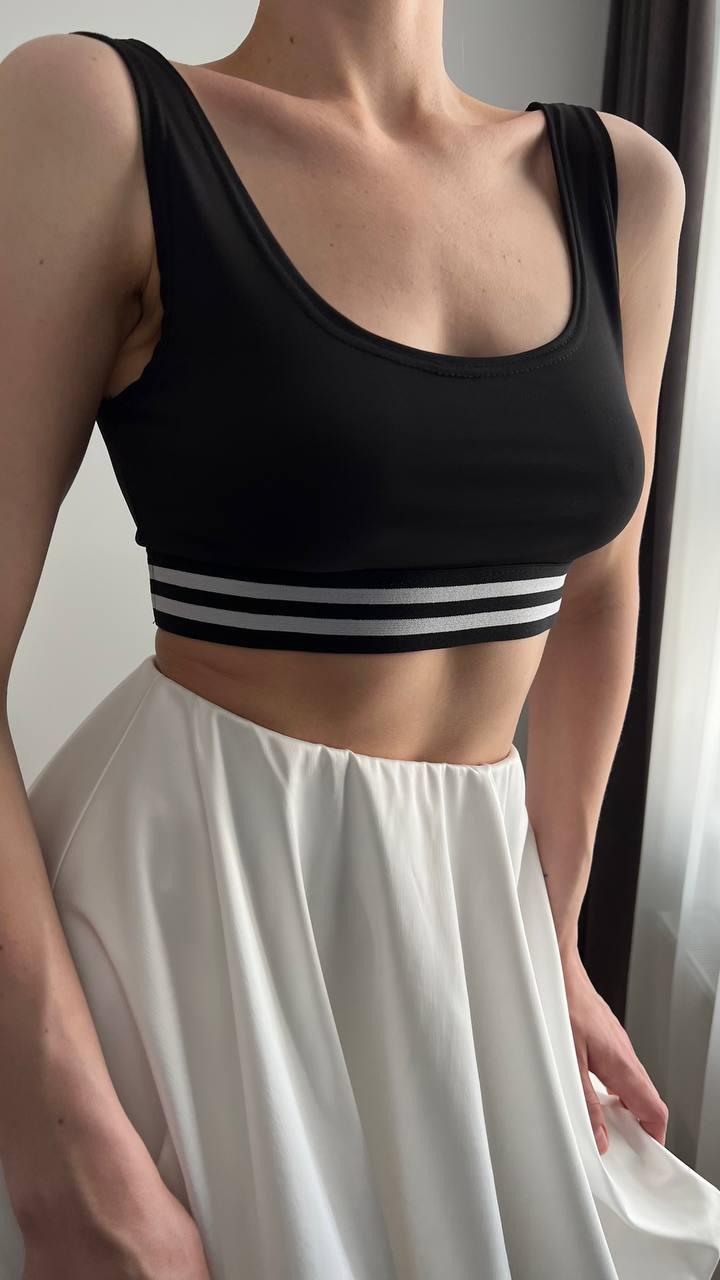 Базовий топ у спортивному стилі без рукавів із резинкою під грудьми (р. 42-46) 31ma1260, фото 1