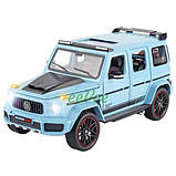 Машинка Gelandewagen Mercedes G800 Brabus іграшка моделька металева колекційна 22 см Блакитний (60595), фото 2