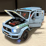 Машинка Gelandewagen Mercedes G800 Brabus іграшка моделька металева колекційна 22 см Блакитний (60595), фото 8