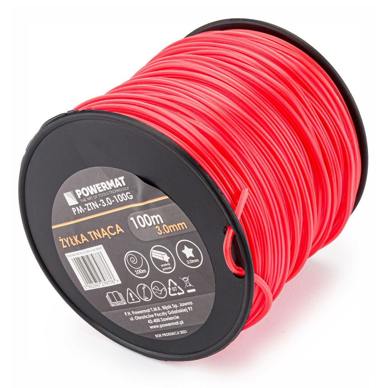 Ліска для мотокоси для трави 3.0 х 100 м Powermat PM0979 професійна ліска для мотокоси, фото 1