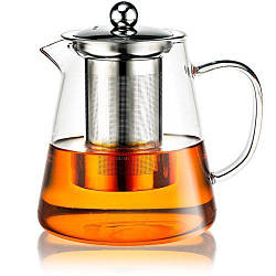 Чайник скляний Грін Хілс з кришкою та фільтром з нержавіючої сталі 450 мл Helios 6704
