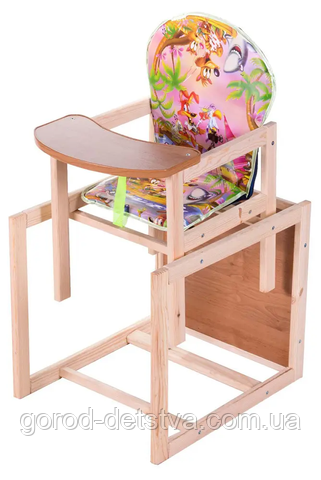 Дерев'яний стільчик для годування-трансформер Наталка (Зайчик), фото 1