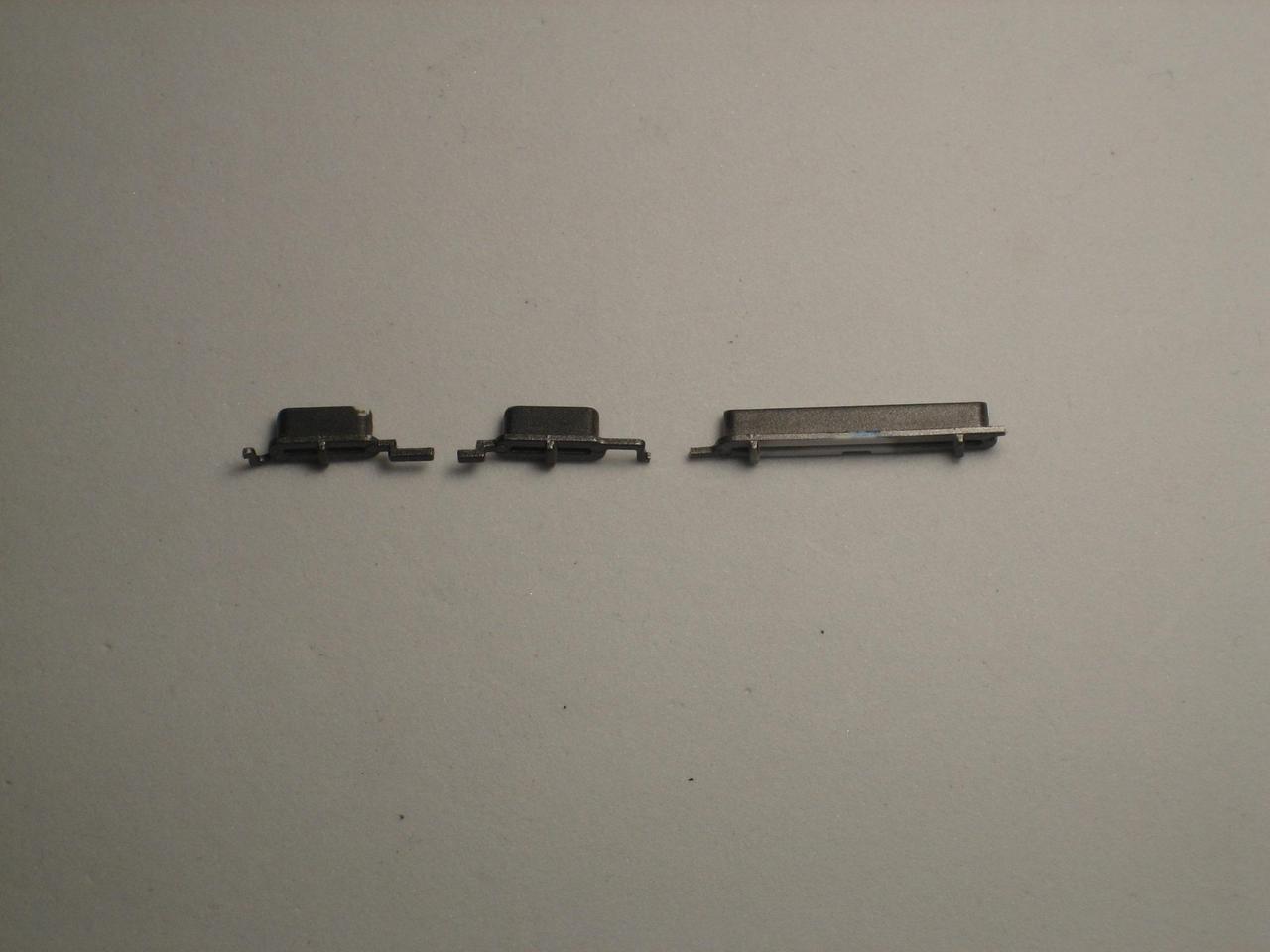 TEXET TM7026 Кнопки пластикові, штовхачі. Гучності, вкл. і повернення 3шт. Колір сірий б/в, фото 1