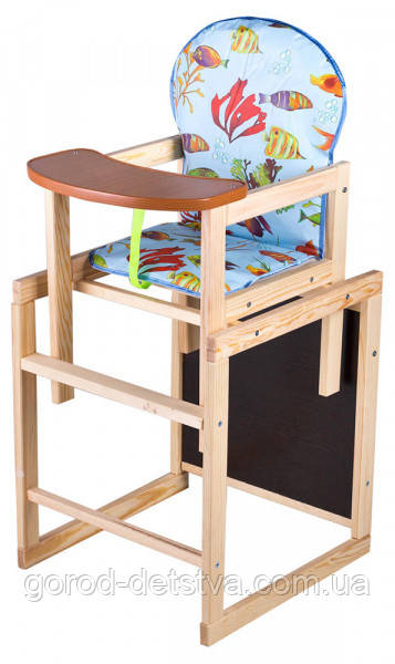 Дерев'яний стільчик для годування-трансформер Наталка (Зайчик), фото 1