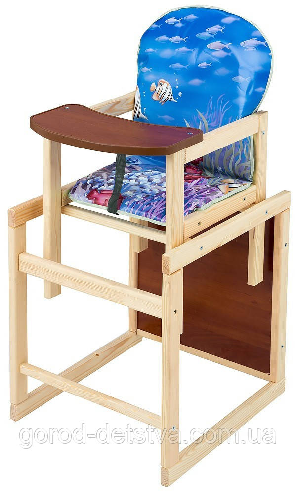 Дерев'яний стільчик для годування-трансформер Наталка (Зайчик), фото 1