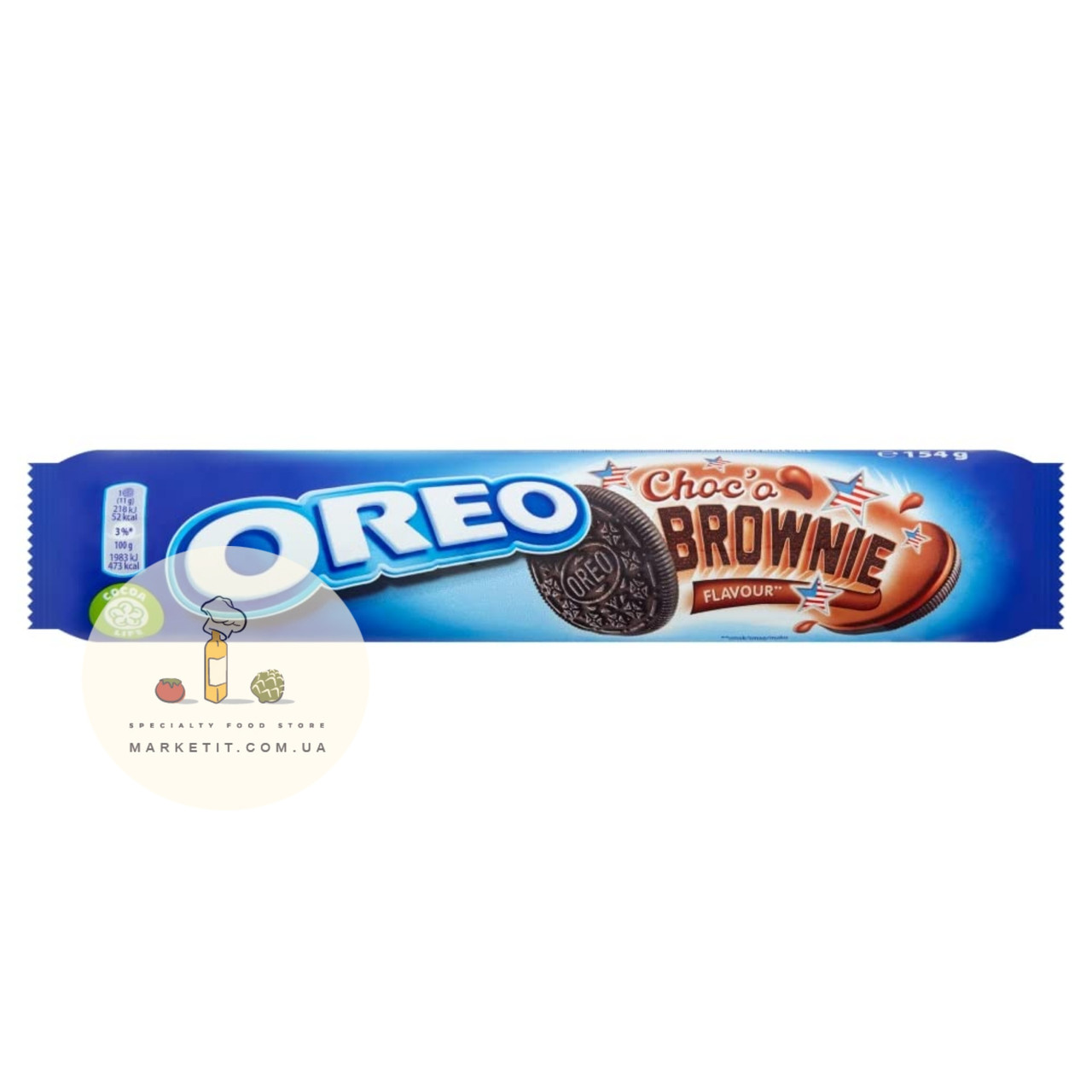 Печиво Oreo Choco Brownie, із шоколадним кремом у тубі 154 г.