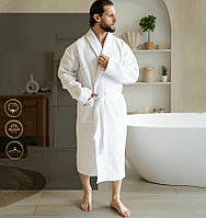 Халат вафельний готельний унісекс білого кольору бавовна з бамбуком натуральний HCM Fashion Home Туреччина