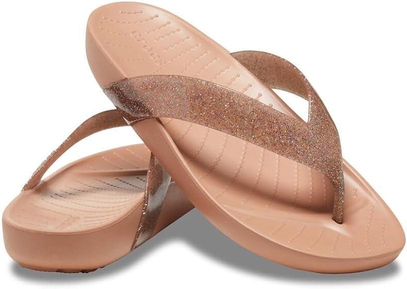 Crocs Splash Flip жіночі в'єтнамки крокс коричневі з глітером W9/39-40р.