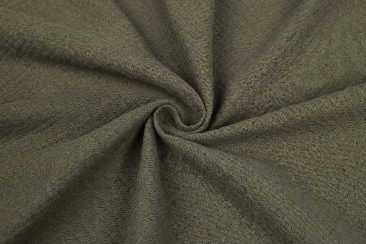 Відріз мусліну жатки Пляшковий зелений хакі 45х135 см