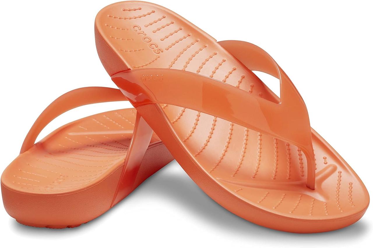 Crocs Splash Flip жіночі в'єтнамки крокс жовтогарячі.