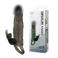 Многоразовый презерватив Насадка на член с вибропулей в головке удлиняющая насадка на пенис