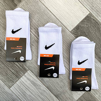 Шкарпетки дитячі демісезонні спортивні бавовна Nike Tennis Performance, розмір 34-36, білі, 9553