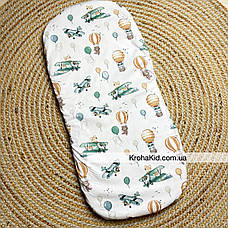 Водонепроникне простирадло на гумці в люльку в дитячу коляску 100% бавовна, фото 4