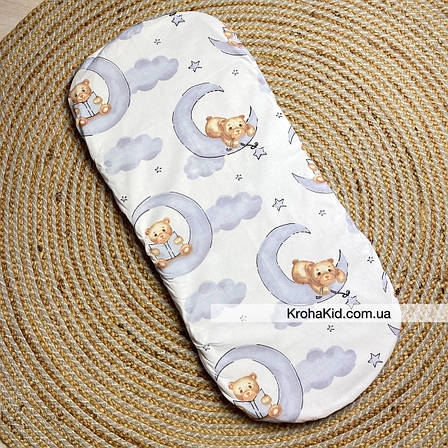 Водонепроникне простирадло на гумці в люльку в дитячу коляску 100% бавовна, фото 1